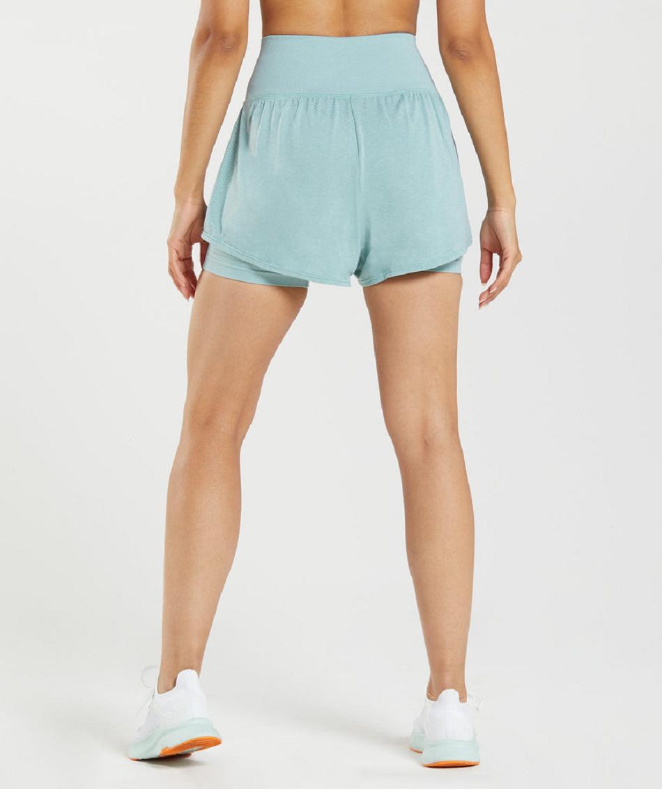 Σορτσ Gymshark Vital Seamless 2.0 2-in-1 γυναικεια μπλε | GR_BO1014