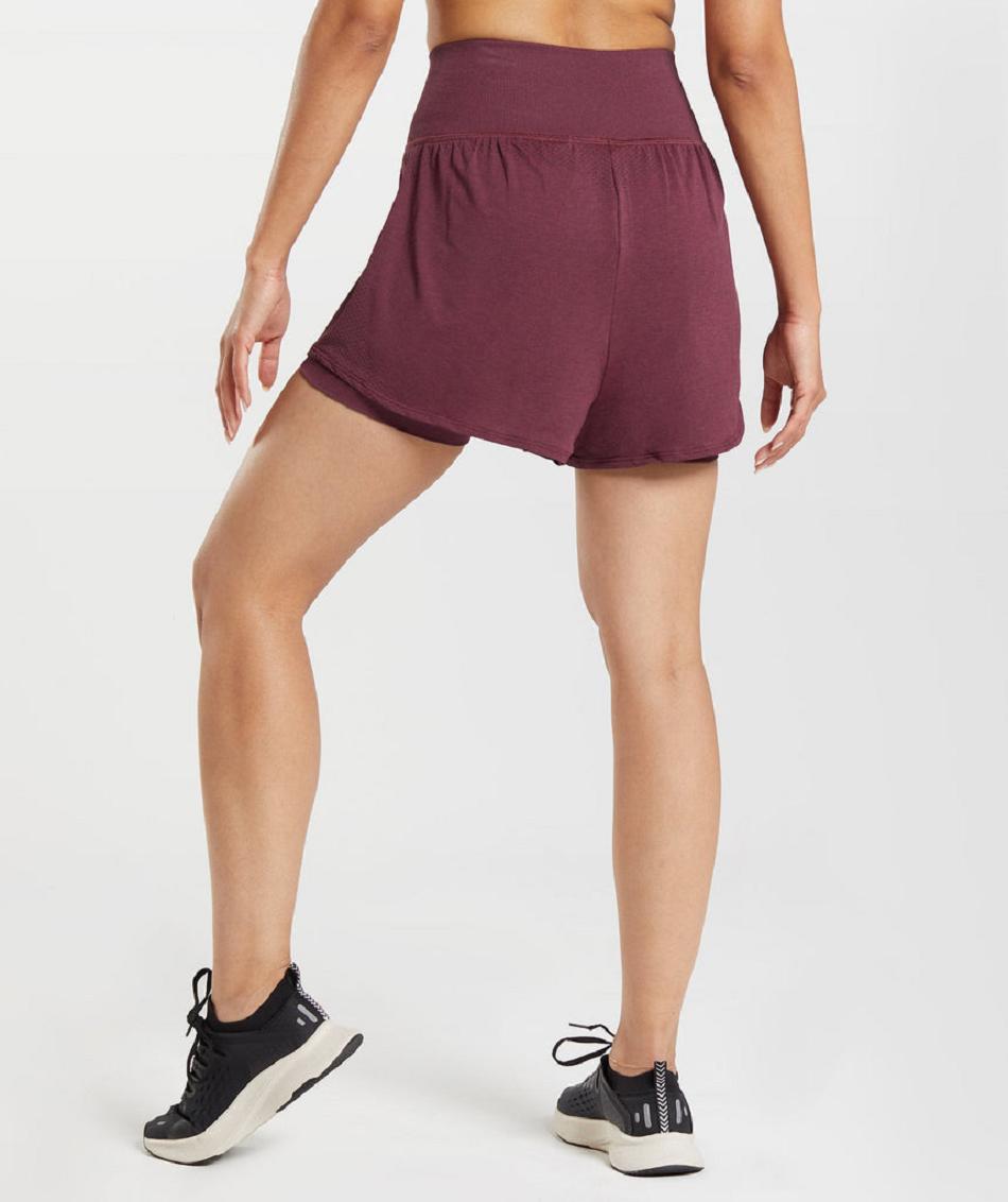Σορτσ Gymshark Vital Seamless 2.0 2-in-1 γυναικεια μπορντο | GR_S2888