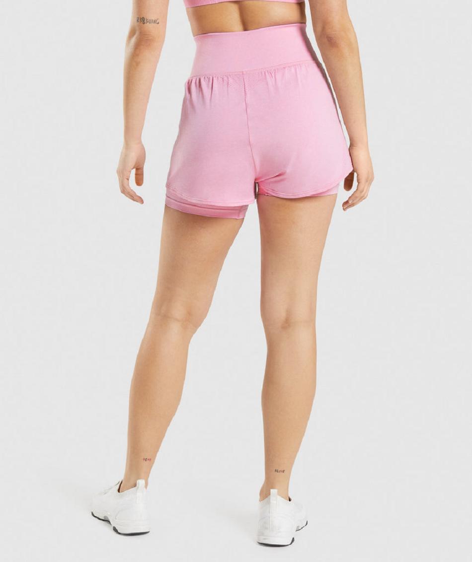 Σορτσ Gymshark Vital Seamless 2.0 2-in-1 γυναικεια ροζ | GR_TC1878