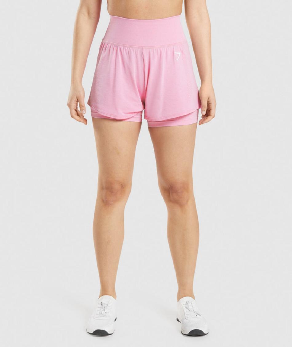 Σορτσ Gymshark Vital Seamless 2.0 2-in-1 γυναικεια ροζ | GR_TC1878