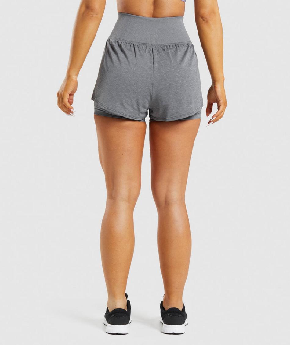 Σορτσ Gymshark Vital Seamless 2.0 2-in-1 γυναικεια γκρι | GR_TG2200