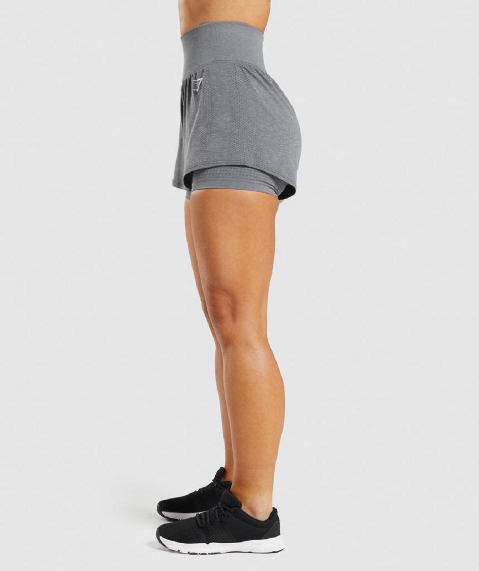 Σορτσ Gymshark Vital Seamless 2.0 2-in-1 γυναικεια γκρι | GR_TG2200