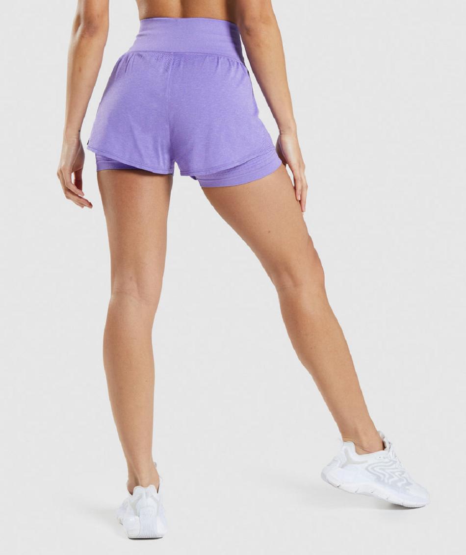 Σορτσ Gymshark Vital Seamless 2.0 2-in-1 γυναικεια ανοιχτο μωβ | GR_AS2677