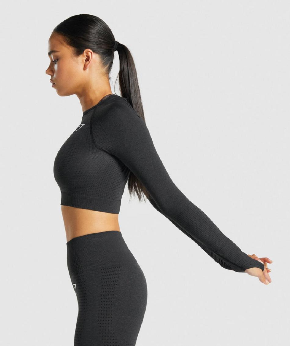 Μακρυμανικο Gymshark Vital Seamless 2.0 γυναικεια μαυρα | GR_CG2178