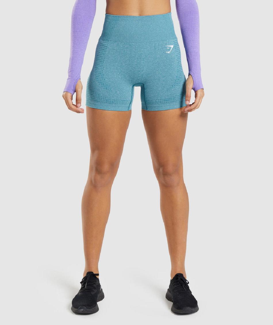 Σορτσ Gymshark Vital Seamless 2.0 γυναικεια τυρκουάζ | GR_Q6827