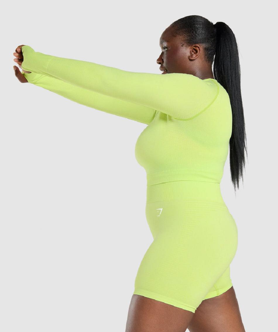 Μακρυμανικο Gymshark Vital Seamless 2.0 γυναικεια κίτρινα | GR_SU9402
