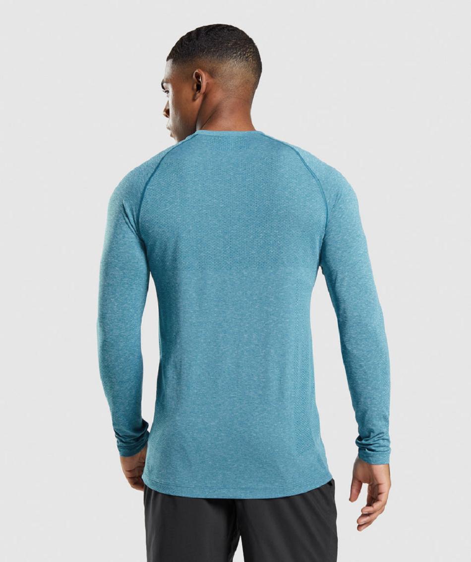 Μακρυμανικο Gymshark Vital Seamless Light ανδρικα τυρκουάζ | GR_YQ1637