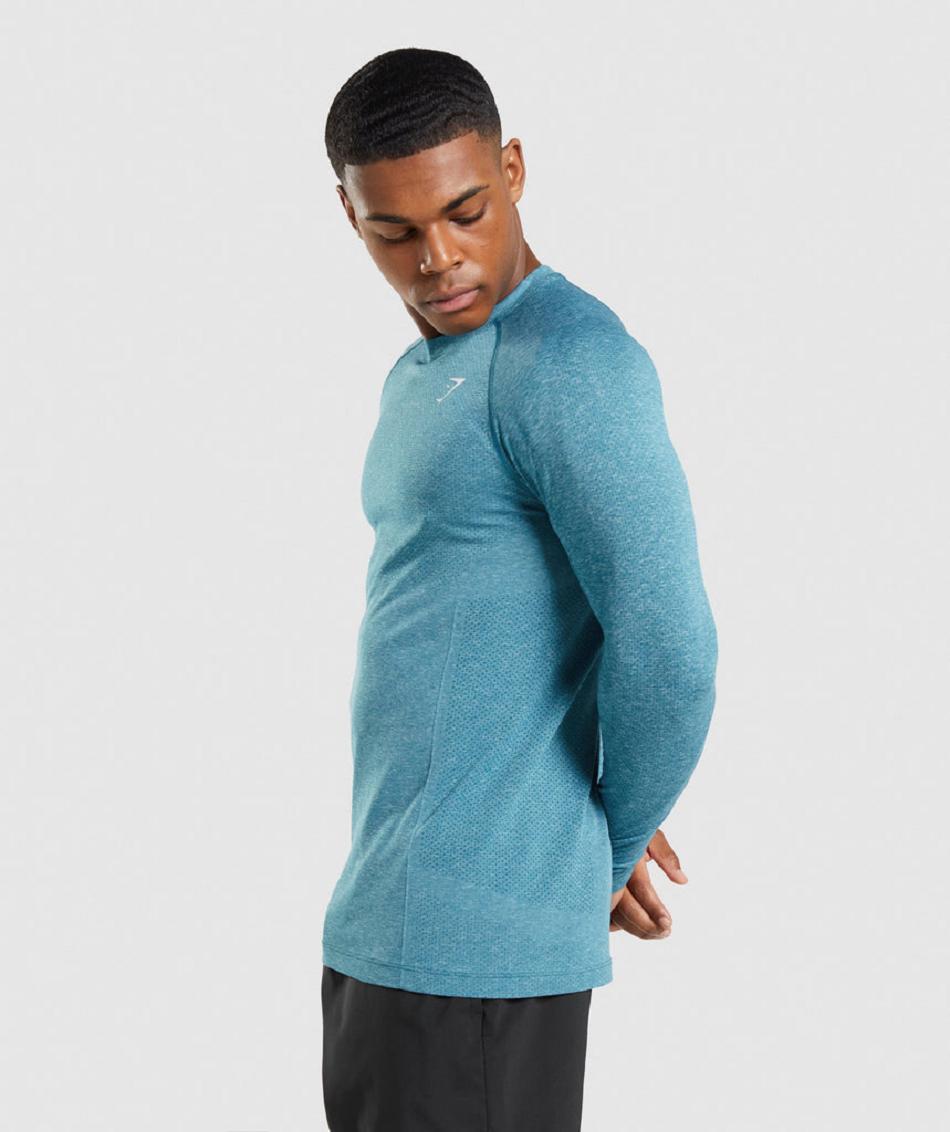 Μακρυμανικο Gymshark Vital Seamless Light ανδρικα τυρκουάζ | GR_YQ1637