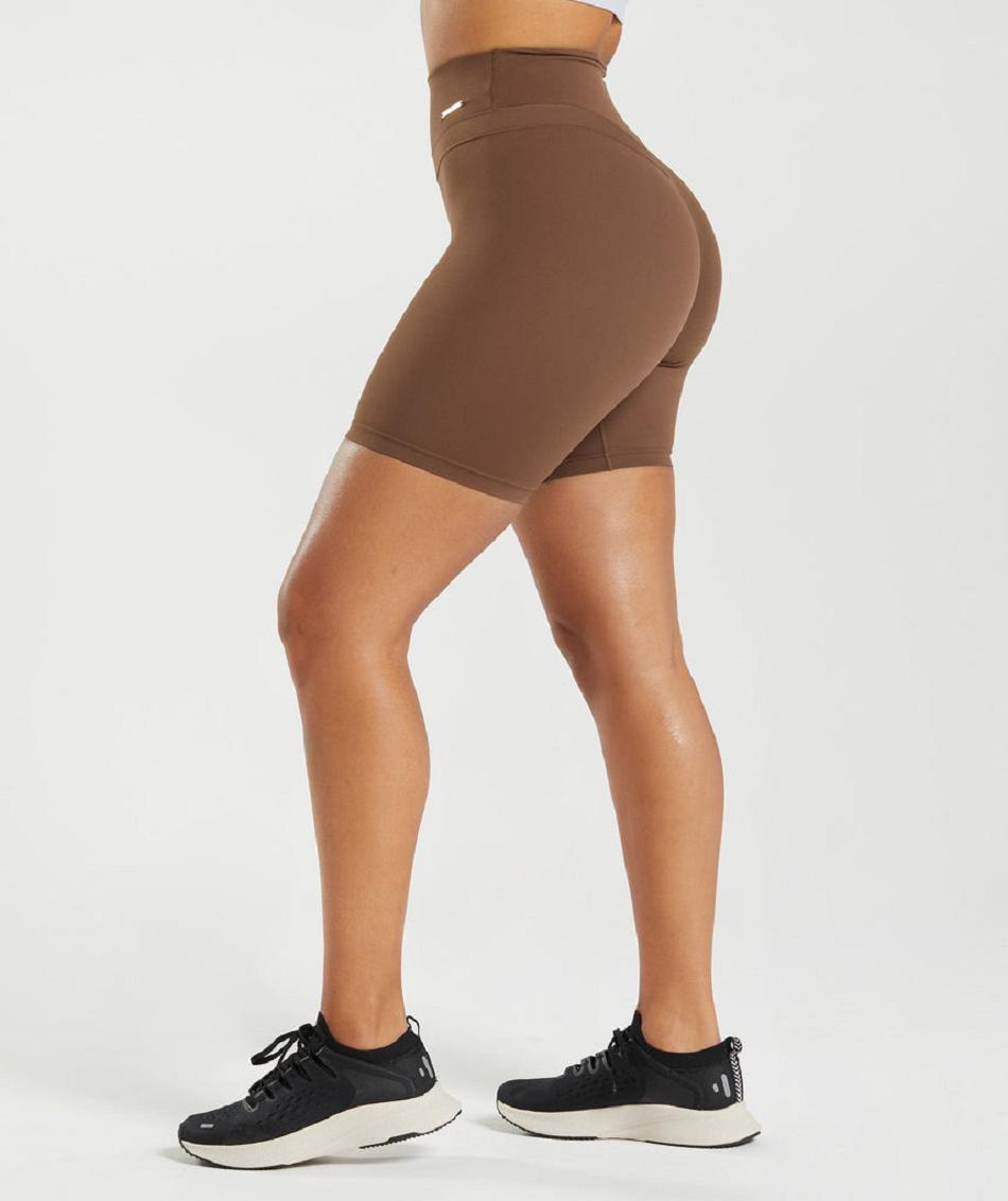 Σορτσ Gymshark Whitney Cycling γυναικεια καφε | GR_TA8280
