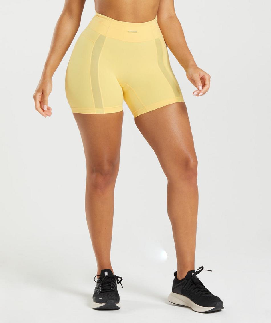 Σορτσ Gymshark Whitney Mesh γυναικεια κίτρινα | GR_CG8044
