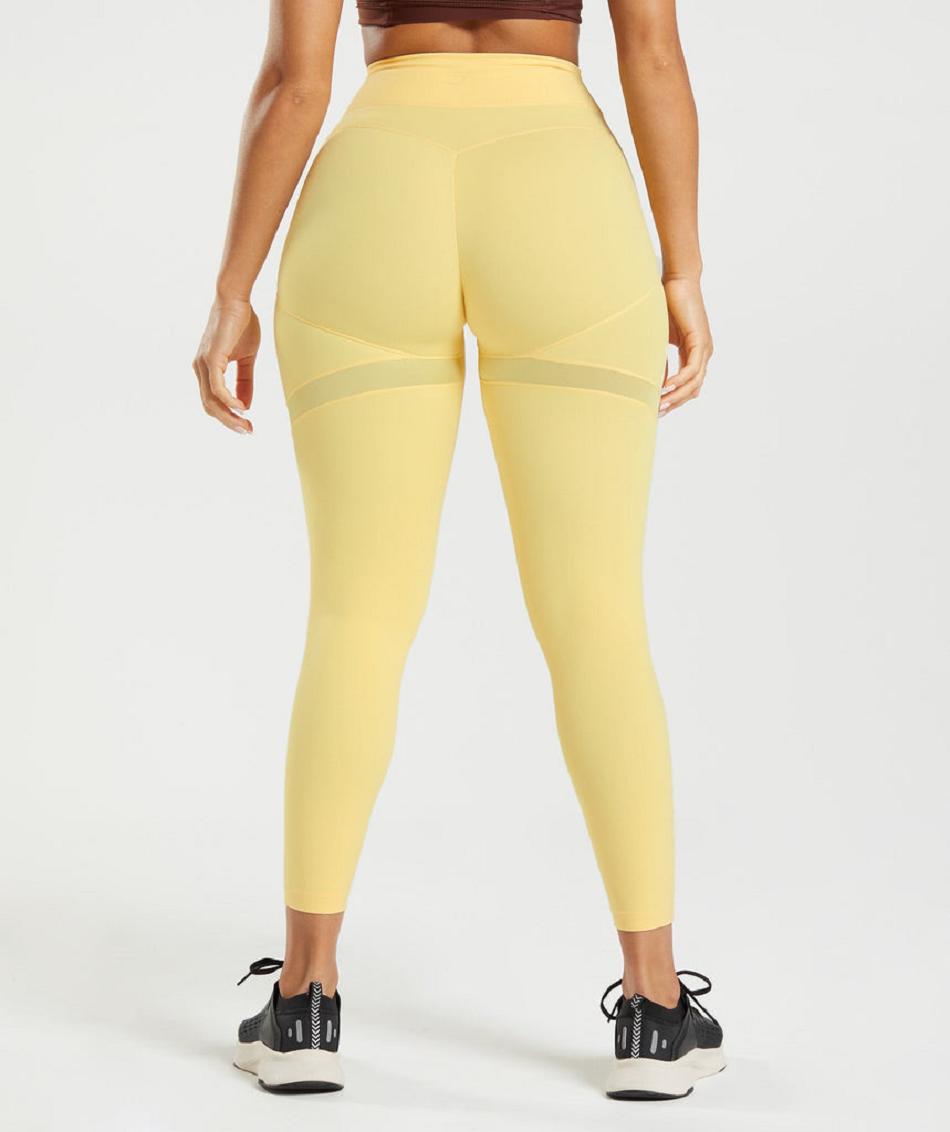 Κολαν Gymshark Whitney Mesh γυναικεια κίτρινα | GR_KO4582