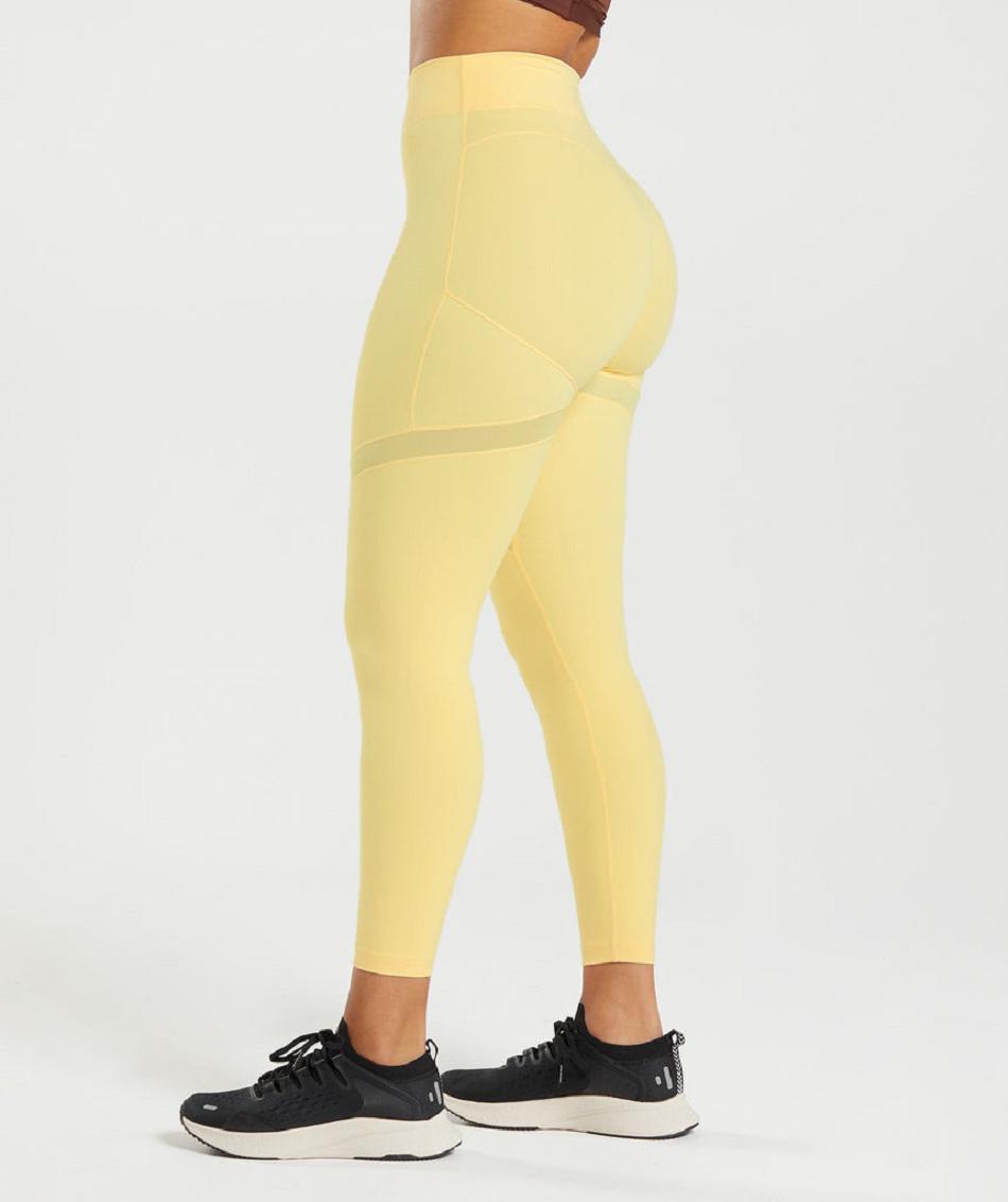 Κολαν Gymshark Whitney Mesh γυναικεια κίτρινα | GR_KO4582