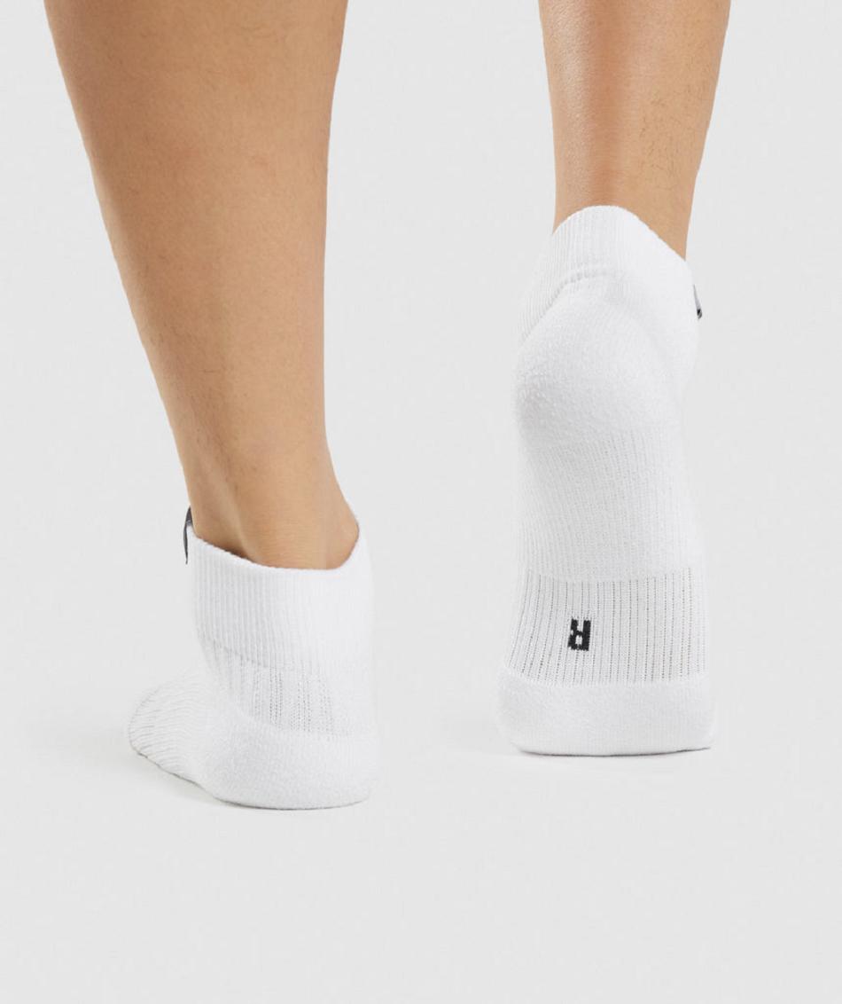 Καλτσεσ Gymshark Woven Tab Sneaker 3pk ανδρικα ασπρα | GR_EP4094