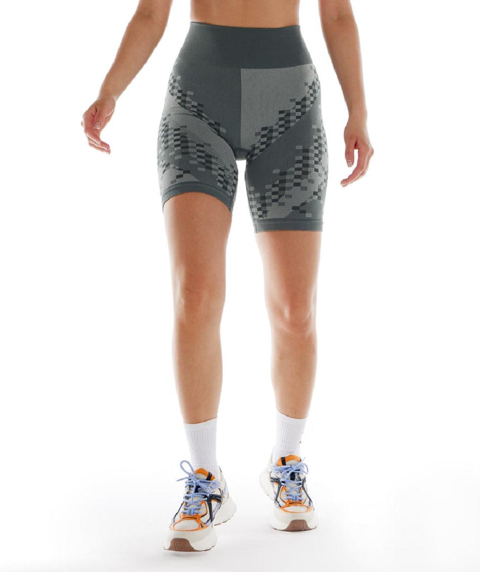 Σορτσ Gymshark Wtflex Cyborg Seamless Cycling γυναικεια γκρι μαυρα ανοιχτο γκρι | GR_AZ9961
