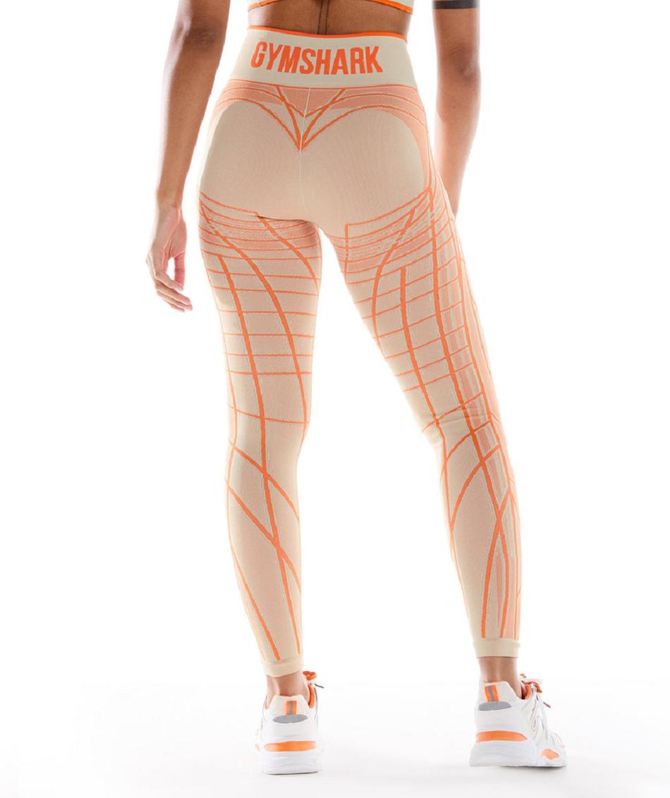 Κολαν Gymshark Wtflex Linear Seamless γυναικεια γκρι πορτοκαλι ασπρα | GR_SU5217