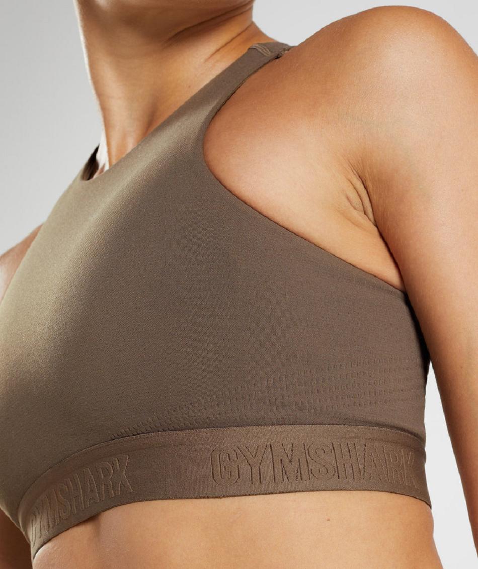 Αθλητικο Σουτιεν Gymshark 315 Performance High Neck γυναικεια καφε καφε | GR_SU5256