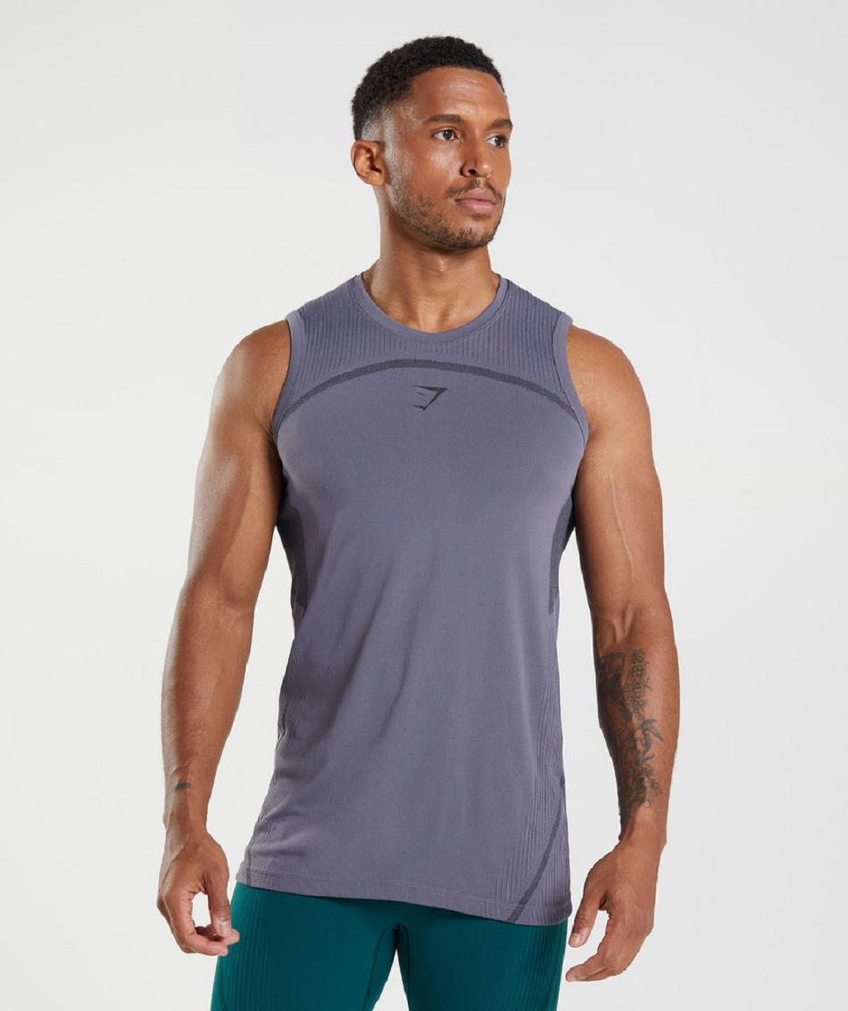 αμανικα μπλουζακια Gymshark 315 Seamless ανδρικα μωβ μαυρα | GR_CG6875