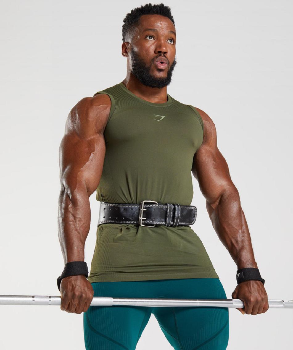 αμανικα μπλουζακια Gymshark 315 Seamless ανδρικα Ελιά πρασινο | GR_TC6888