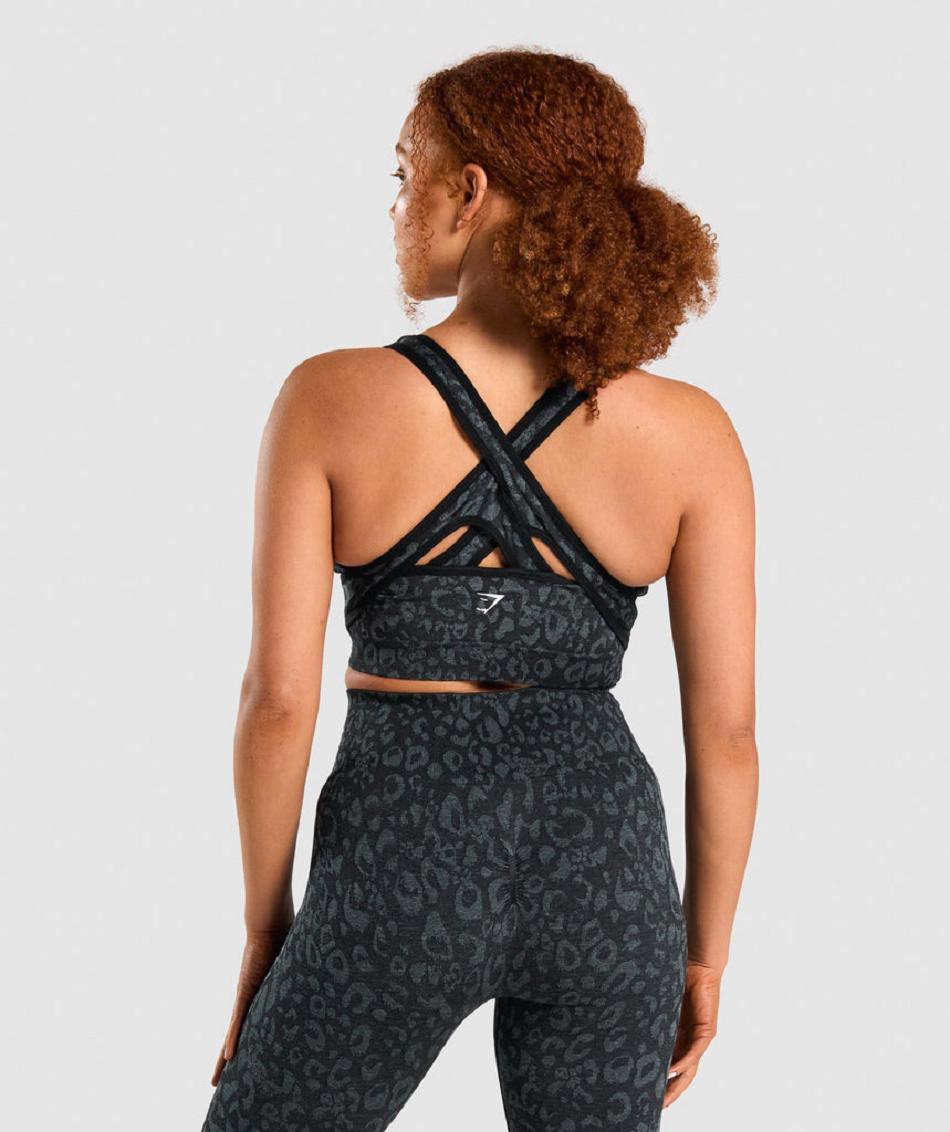 Αθλητικο Σουτιεν Gymshark Adapt Animal Seamless γυναικεια μαυρα | GR_AS7266
