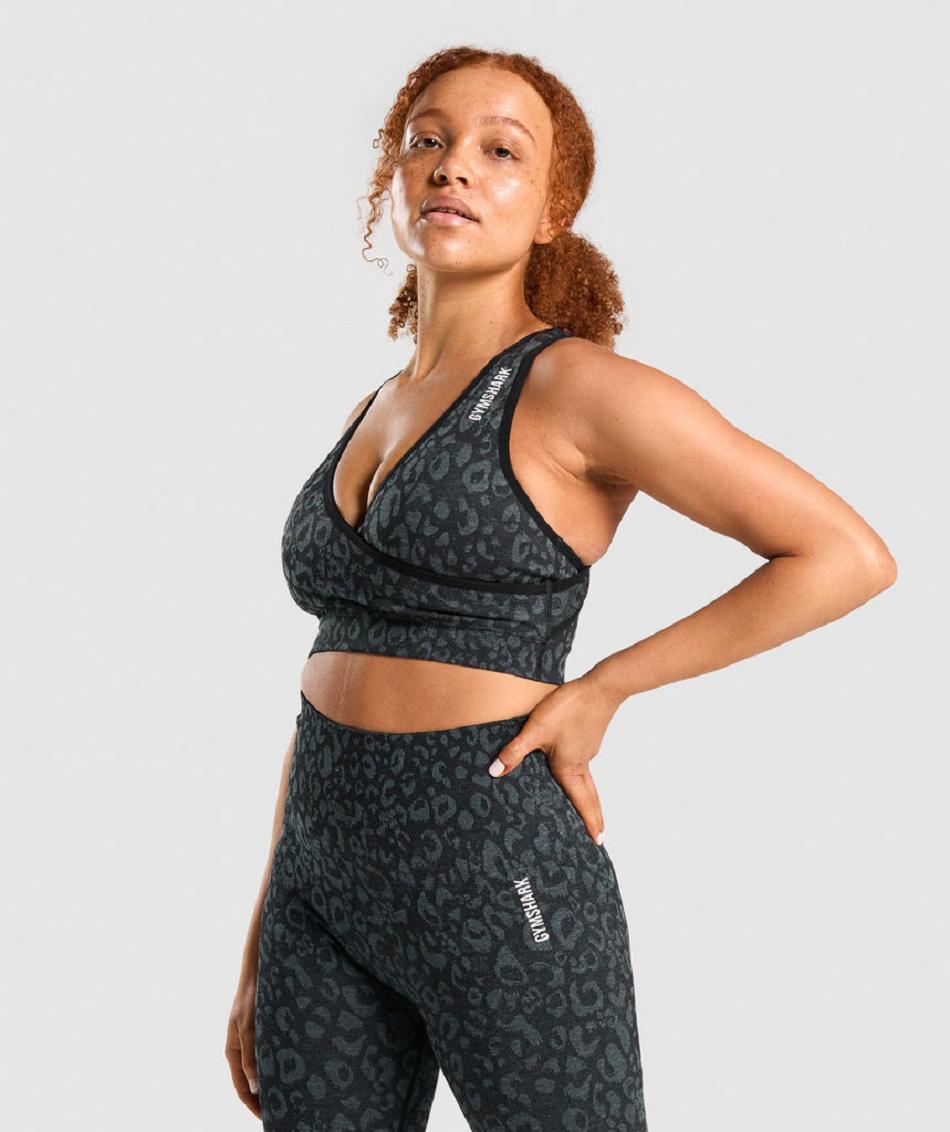 Αθλητικο Σουτιεν Gymshark Adapt Animal Seamless γυναικεια μαυρα | GR_AS7266