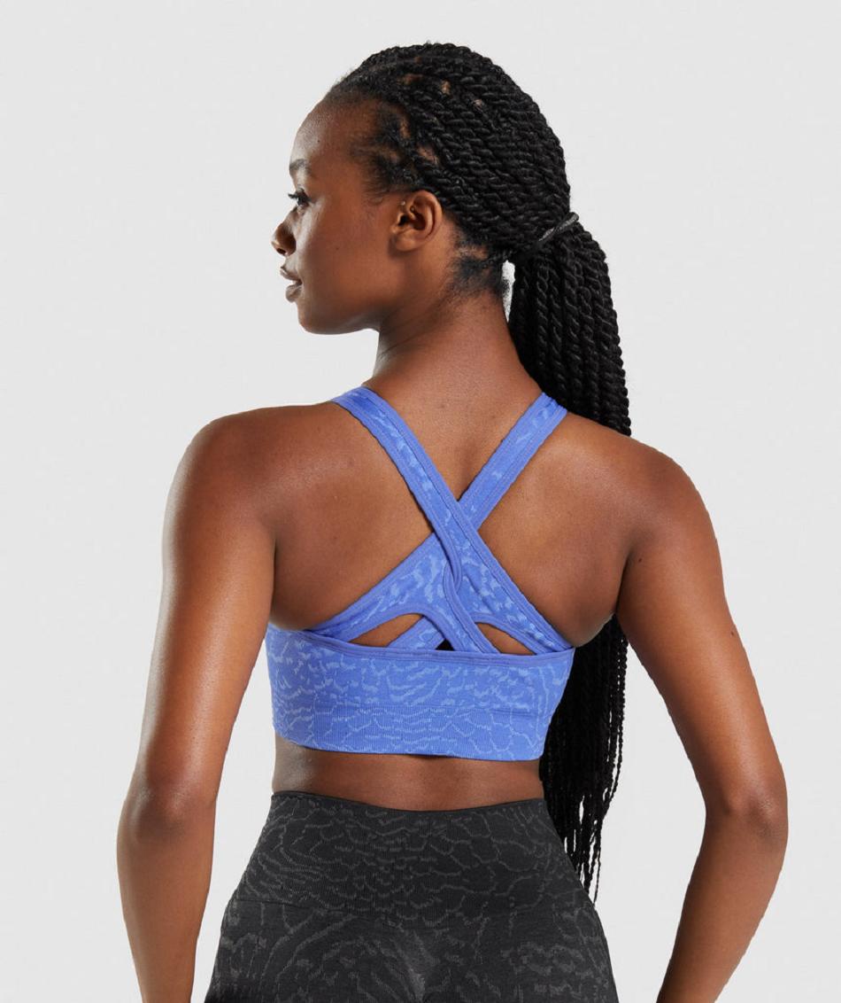 Αθλητικο Σουτιεν Gymshark Adapt Animal Seamless γυναικεια μπλε | GR_SG7885