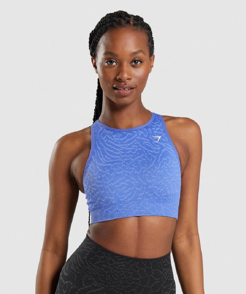 Αθλητικο Σουτιεν Gymshark Adapt Animal Seamless γυναικεια μπλε | GR_SG7885