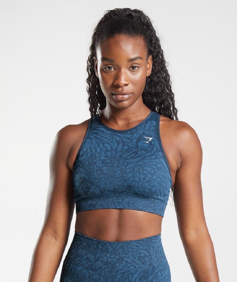 Αθλητικο Σουτιεν Gymshark Adapt Animal Seamless γυναικεια σκουρο μπλε | GR_QX3915