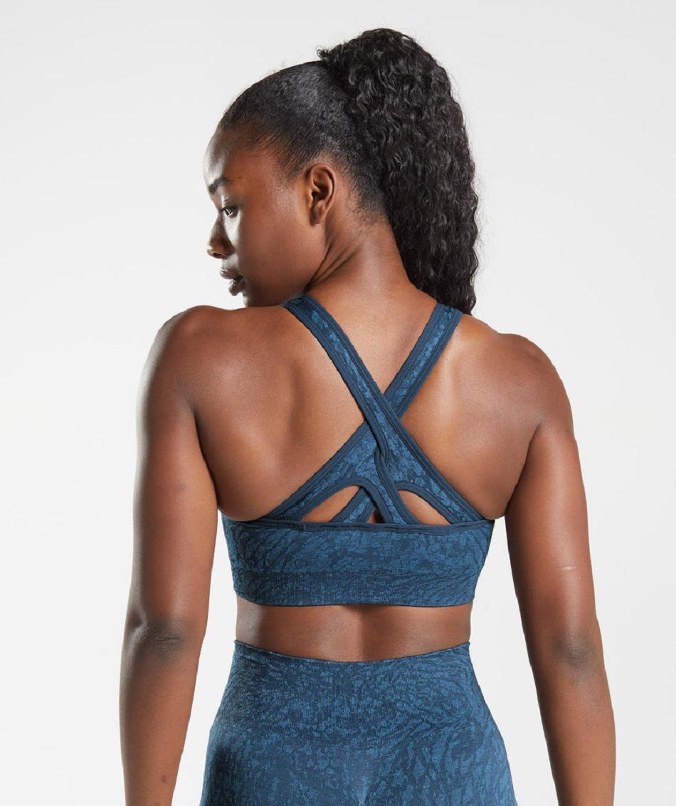 Αθλητικο Σουτιεν Gymshark Adapt Animal Seamless γυναικεια σκουρο μπλε | GR_QX3915