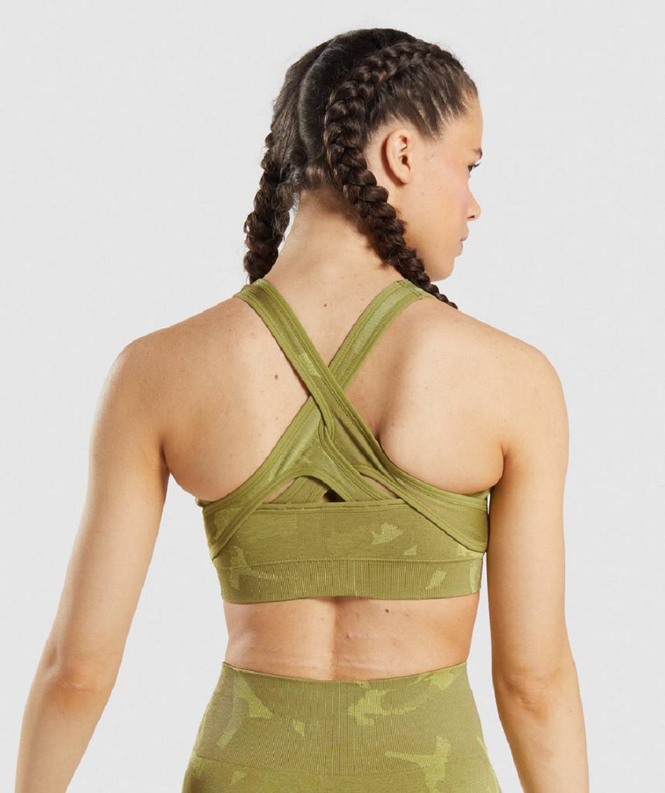 Αθλητικο Σουτιεν Gymshark Adapt Camo Seamless γυναικεια πρασινο | GR_SU8293