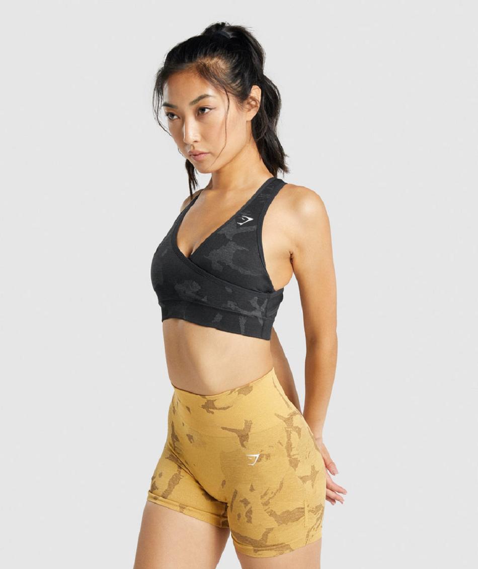 Αθλητικο Σουτιεν Gymshark Adapt Camo Seamless γυναικεια μαυρα | GR_V9580