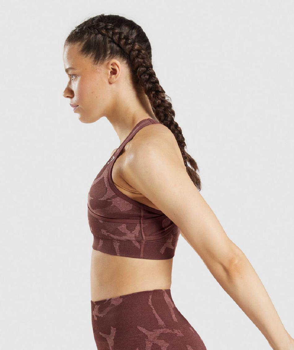 Αθλητικο Σουτιεν Gymshark Adapt Camo Seamless γυναικεια ροζ καφε | GR_QX9892