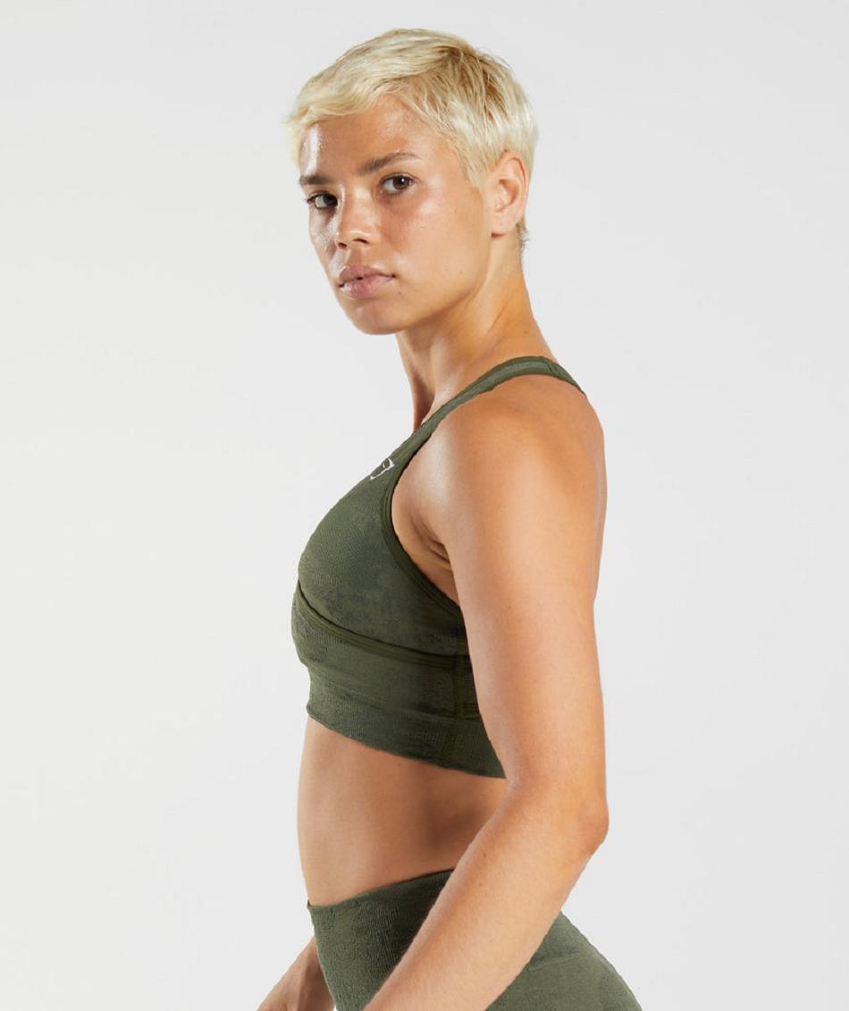 Αθλητικο Σουτιεν Gymshark Adapt Camo Seamless γυναικεια πορτοκαλι Ελιά Ελιά | GR_QX2724