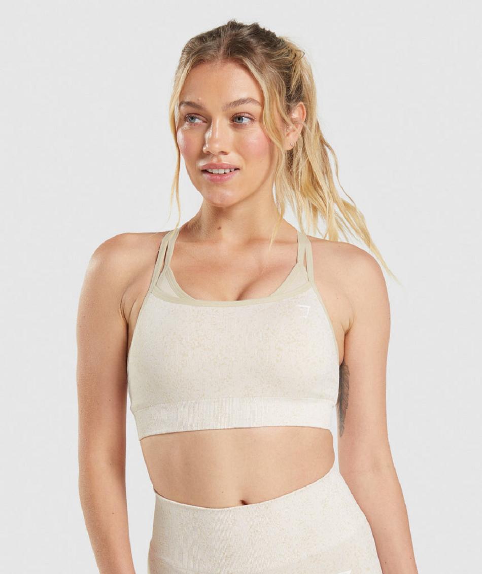 Αθλητικο Σουτιεν Gymshark Adapt Fleck Seamless γυναικεια ασπρα | GR_QX2043