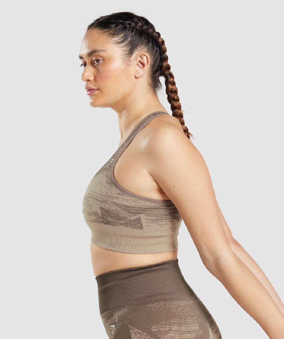 Αθλητικο Σουτιεν Gymshark Adapt Ombre Seamless γυναικεια καφε | GR_O9264