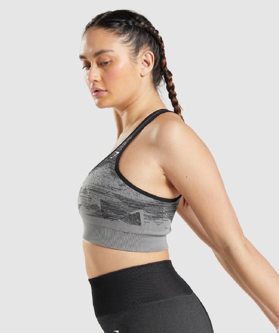 Αθλητικο Σουτιεν Gymshark Adapt Ombre Seamless γυναικεια μαυρα | GR_QX7666