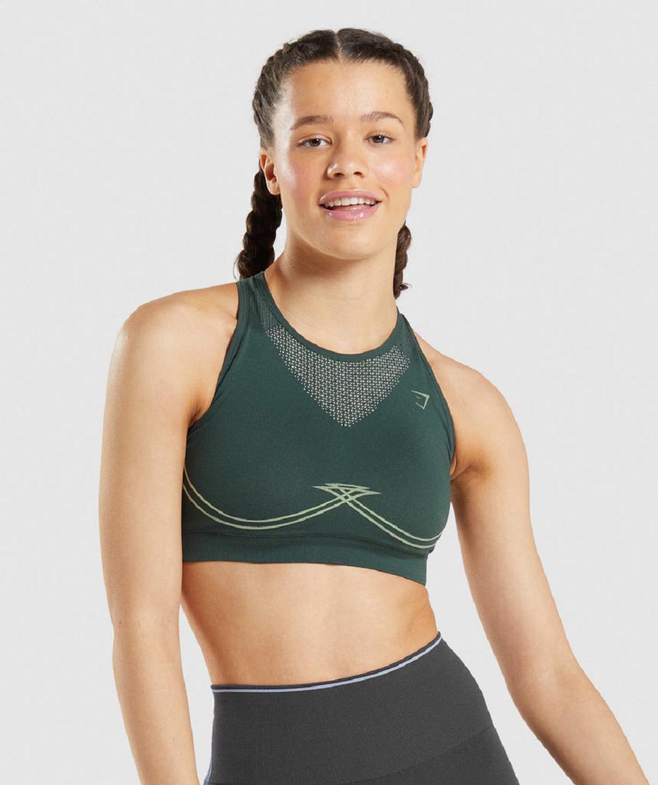 Αθλητικο Σουτιεν Gymshark Apex Seamless γυναικεια οψιάνος πρασινο πρασινο | GR_K6396