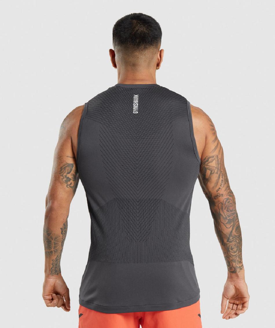 αμανικα μπλουζακια Gymshark Apex Seamless ανδρικα μαυρα γκρι μαυρα | GR_TH3793