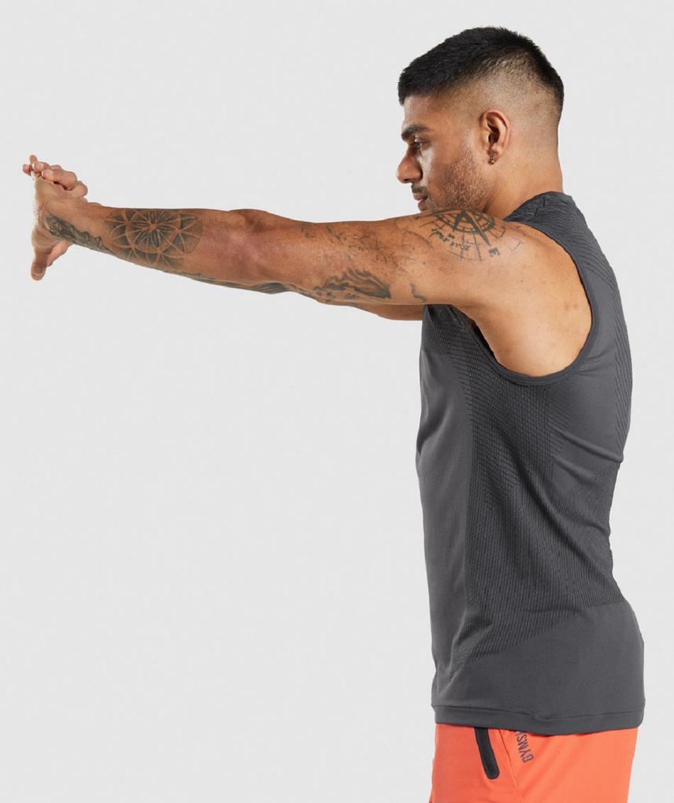 αμανικα μπλουζακια Gymshark Apex Seamless ανδρικα μαυρα γκρι μαυρα | GR_TH3793