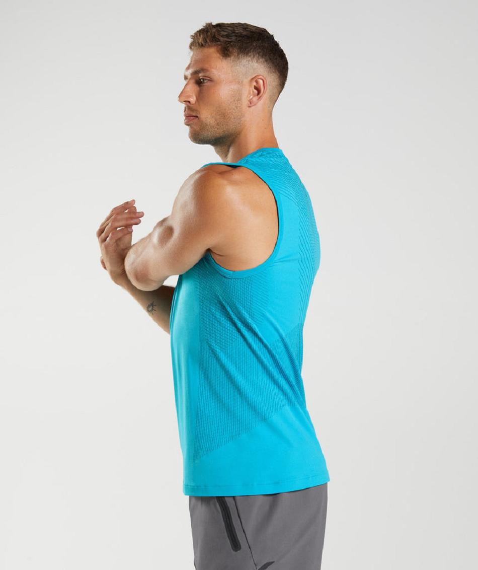 αμανικα μπλουζακια Gymshark Apex Seamless ανδρικα σκούρο γκρι μπλε μπλε | GR_AS3310