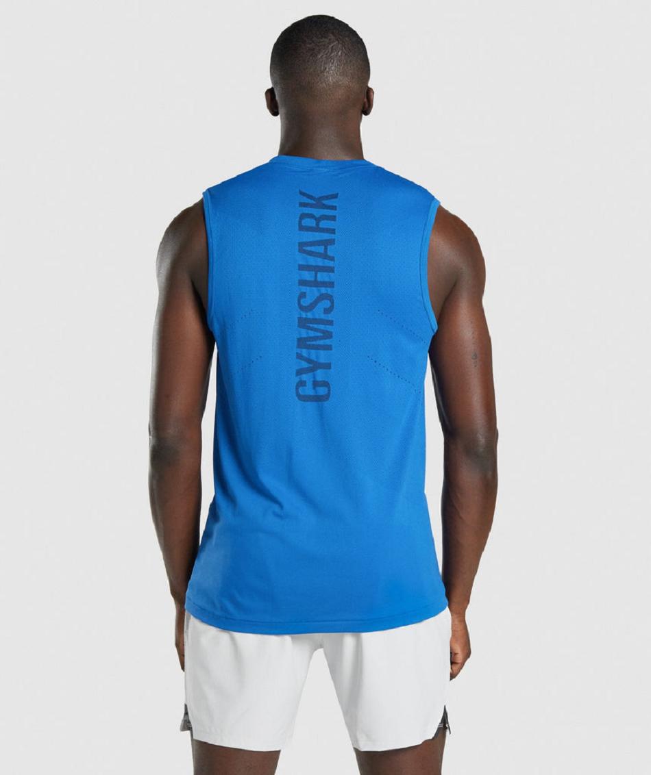αμανικα μπλουζακια Gymshark Apex ανδρικα μπλε | GR_O3667