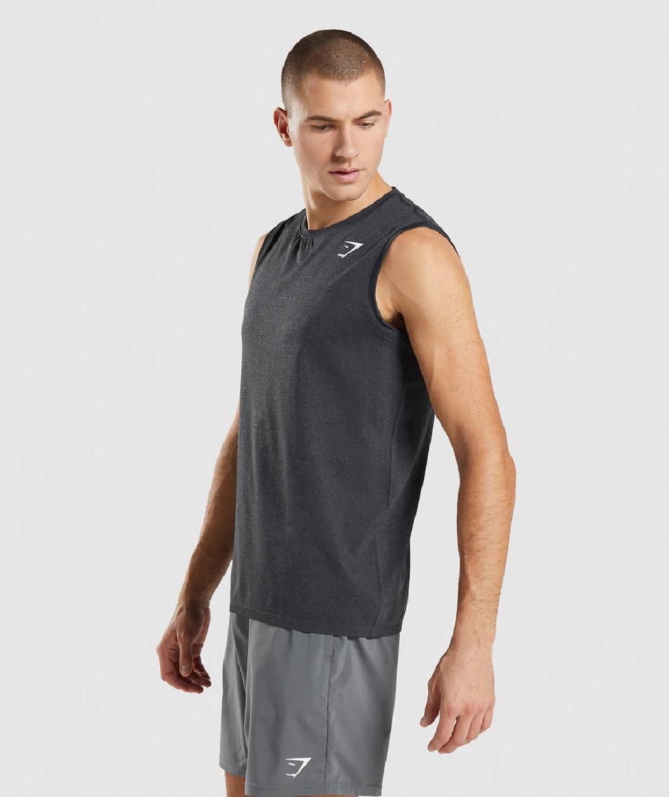 αμανικα μπλουζακια Gymshark Arrival Seamless ανδρικα μαυρα | GR_TG2098