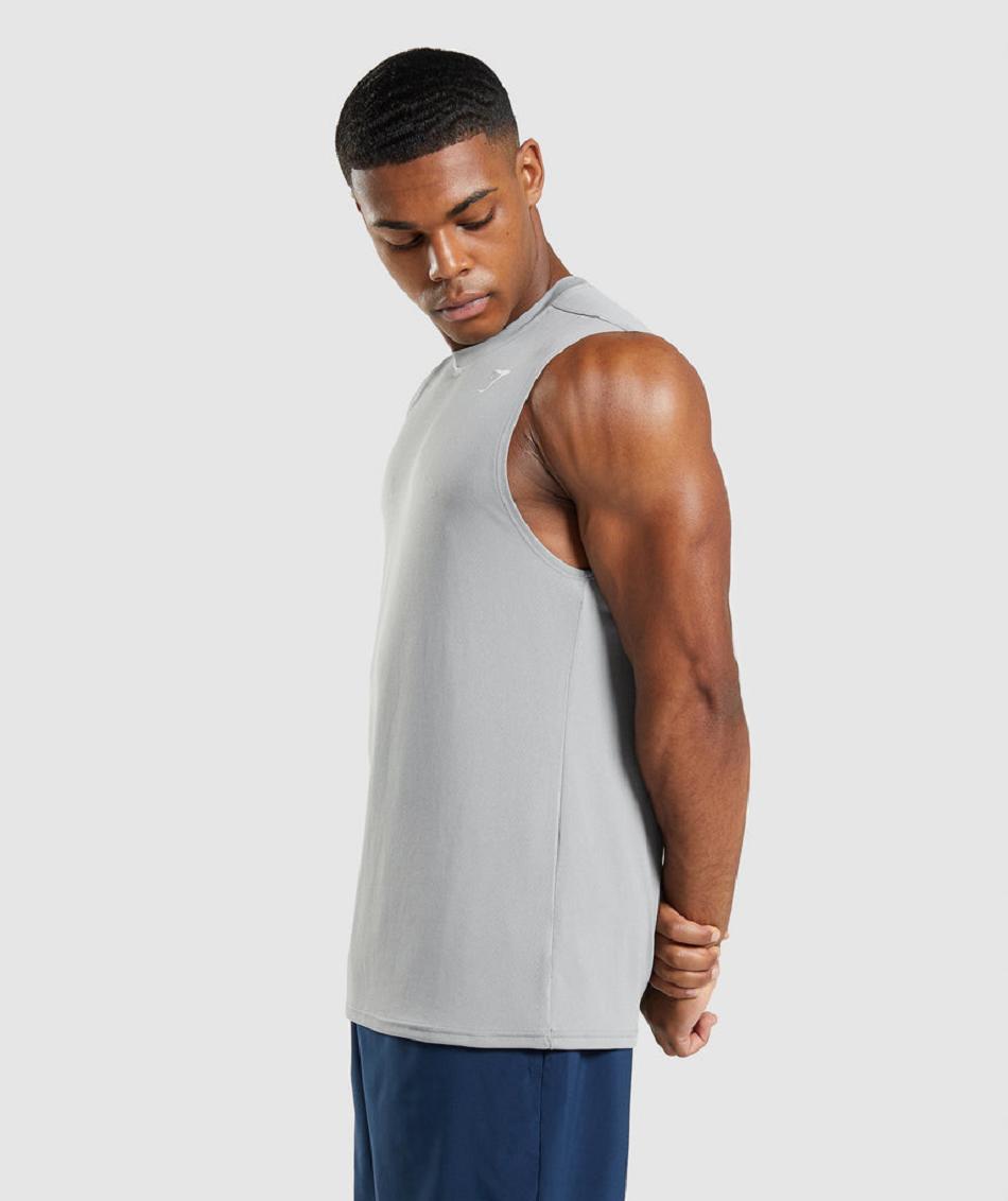 αμανικα μπλουζακια Gymshark Arrival Sleeveless ανδρικα γκρι | GR_EG4077