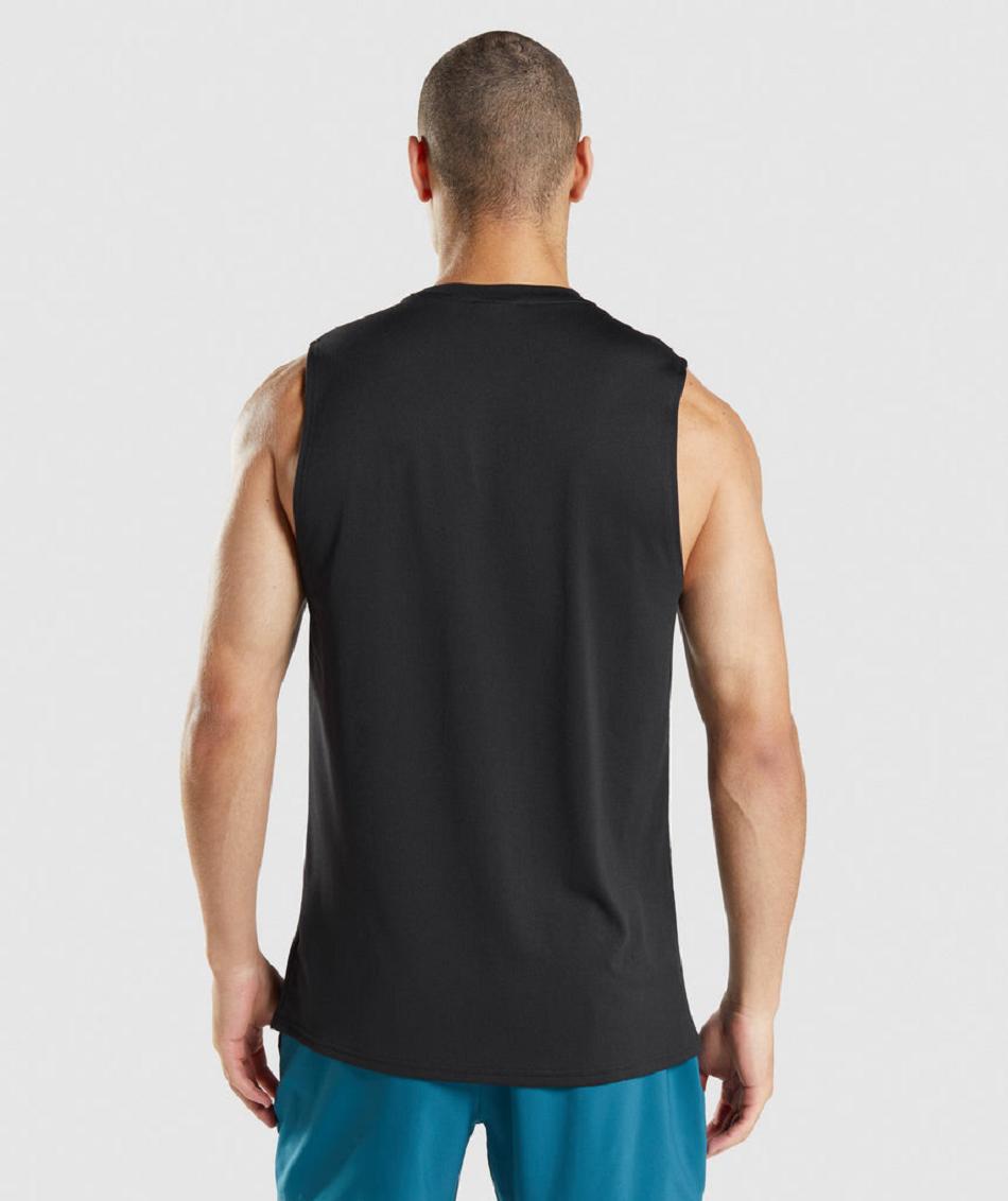 αμανικα μπλουζακια Gymshark Arrival Sleeveless ανδρικα μαυρα | GR_V3492