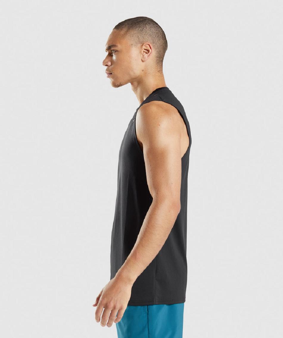 αμανικα μπλουζακια Gymshark Arrival Sleeveless ανδρικα μαυρα | GR_V3492