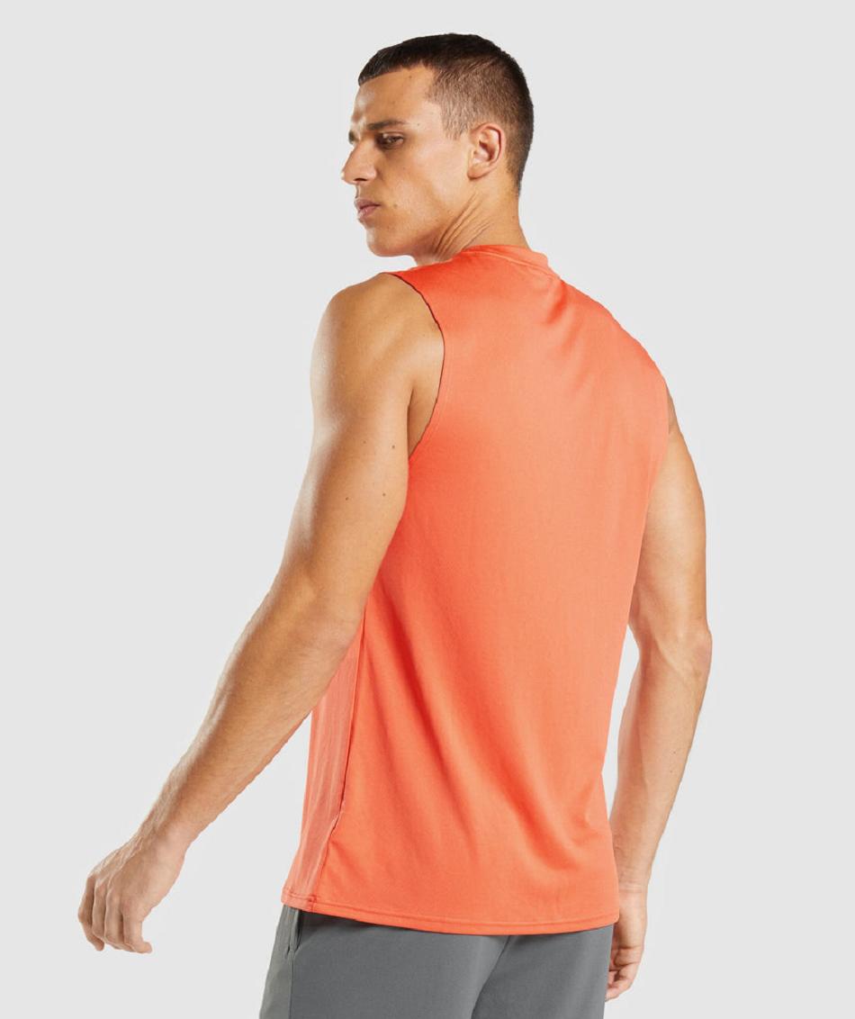 αμανικα μπλουζακια Gymshark Arrival Sleeveless ανδρικα πορτοκαλι | GR_XC1005