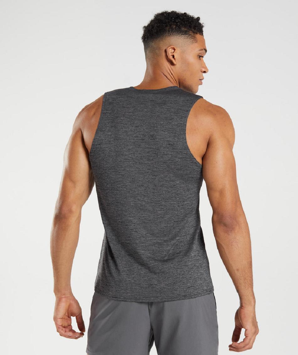 αμανικα μπλουζακια Gymshark Arrival Slim Marl ανδρικα μαυρα γκρι | GR_AZ6489
