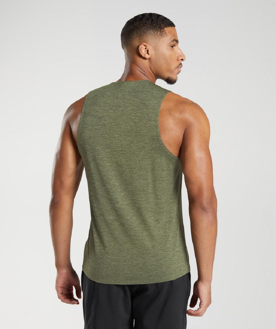 αμανικα μπλουζακια Gymshark Arrival Slim Marl ανδρικα Ελιά Ελιά | GR_QZ3301