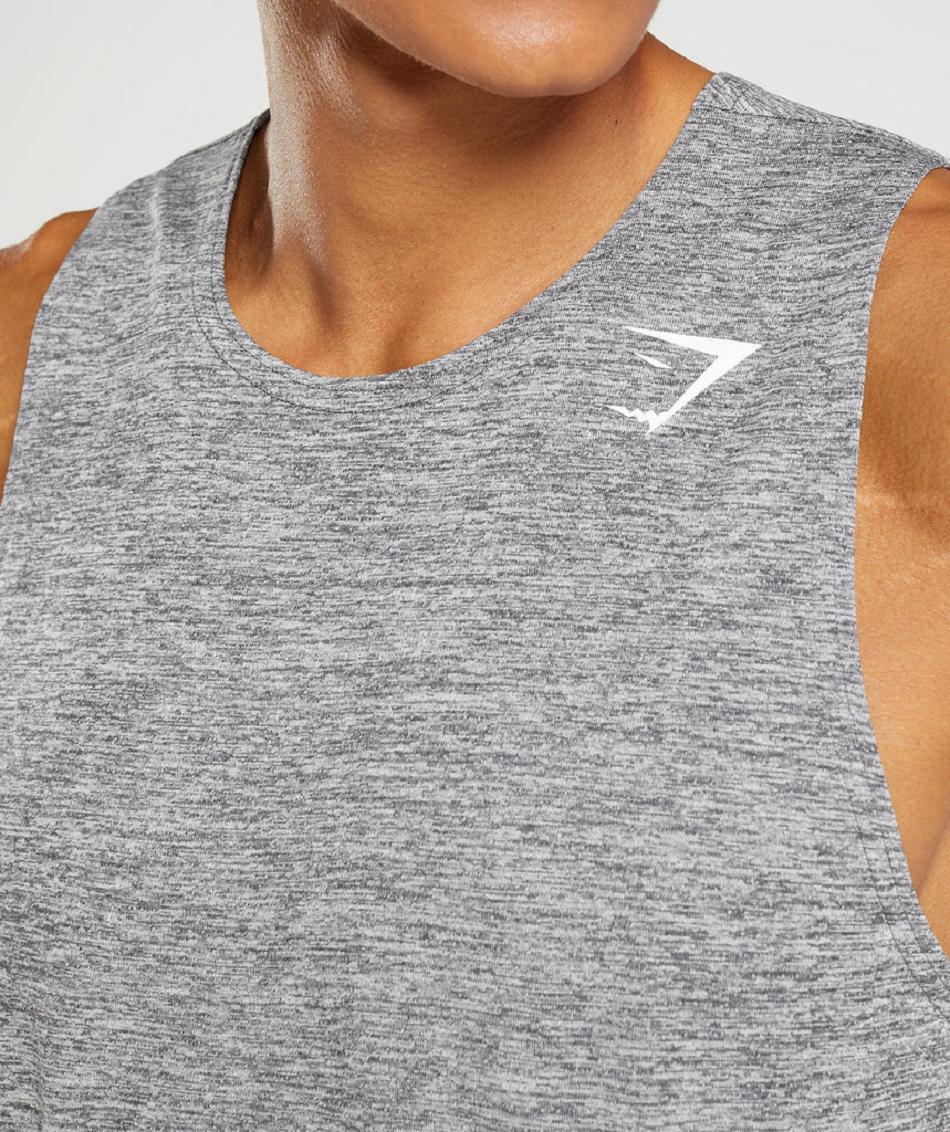 αμανικα μπλουζακια Gymshark Arrival Slim Marl ανδρικα γκρι ανοιχτο γκρι | GR_BO5357