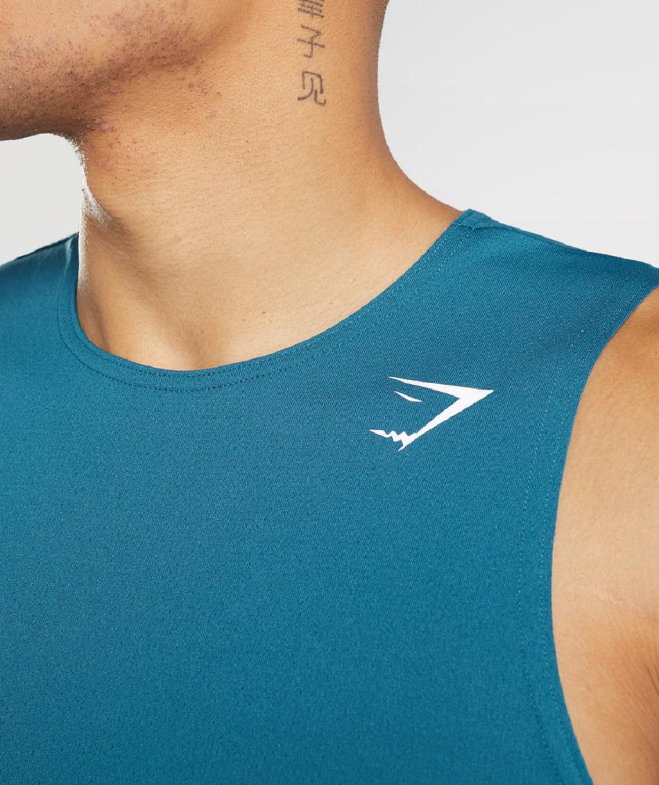 αμανικα μπλουζακια Gymshark Arrival ανδρικα μπλε | GR_TG9492