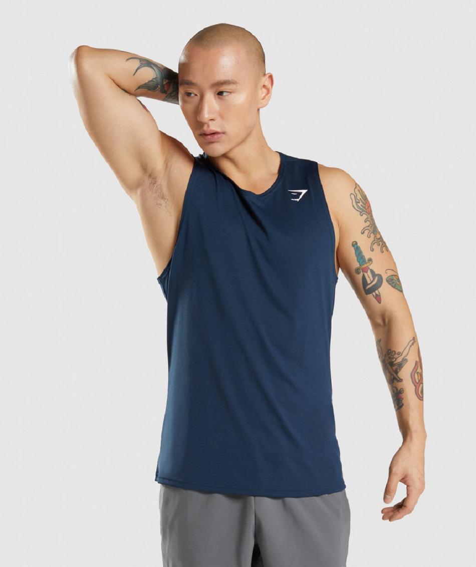 αμανικα μπλουζακια Gymshark Arrival ανδρικα σκουρο μπλε | GR_KO6559